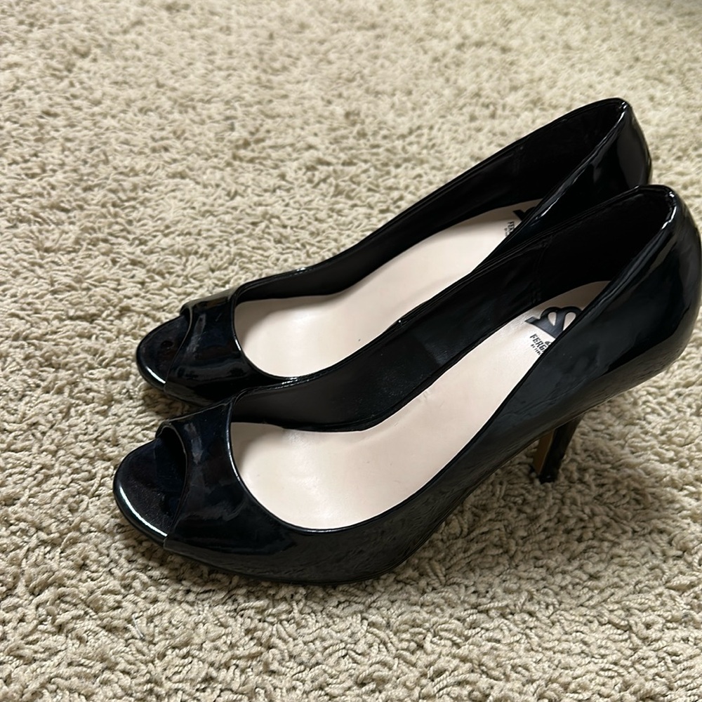 Black paten heels